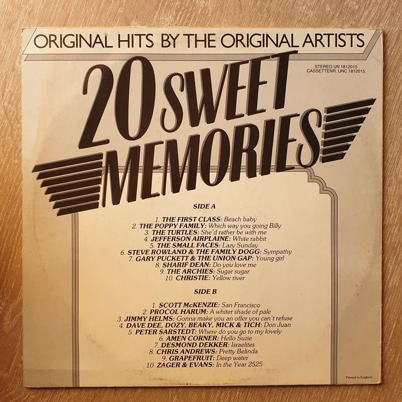 20 Sweet Memories - Original Hits By The Original Artists - Vinyl LP Record - Very-Good+ Quality ...