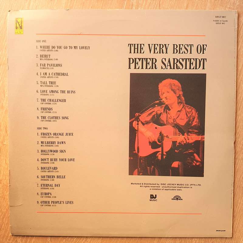 Peter Sarstedt  The Very Best Of Peter Sarstedt -  Vinyl LP Record - Very-Good+ Quality (VG+)