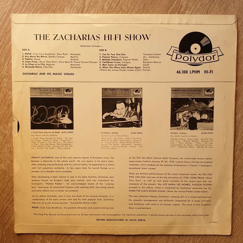 Zacharias And His Magic Violins  The Zacharias Hi-Fi Show - Vinyl LP Record - Very-Good+ Qu...