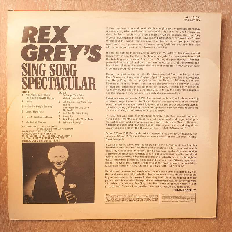 Rex Grey  Rex Grey's Sing Song Spectacular - Vinyl LP Record - Very-Good+ Quality (VG+)