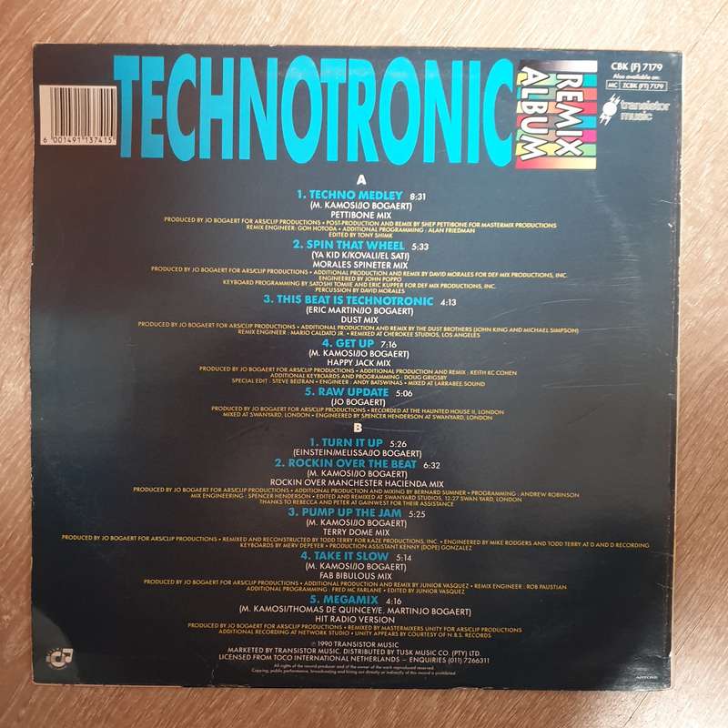 Technotronic  Trip On This (Remix Album)  - Vinyl LP Record - Very-Good+ Quality (VG+)