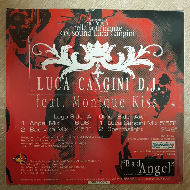 Luca Cangini  Bad Angel - Vinyl LP Record - Very-Good+ Quality (VG+)