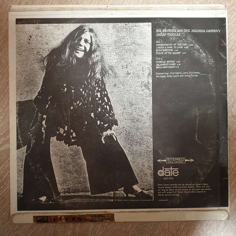 Big Brother & The Holding Company  Cheap Thrills - Vinyl LP Record - Very-Good+ Quality (VG+)