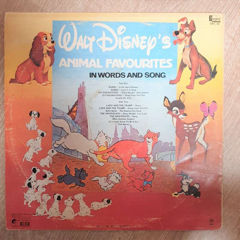 Walt Disney's Animal Favourites in Words and Song - Vinyl LP Record - Opened  - Very-Good Quality...