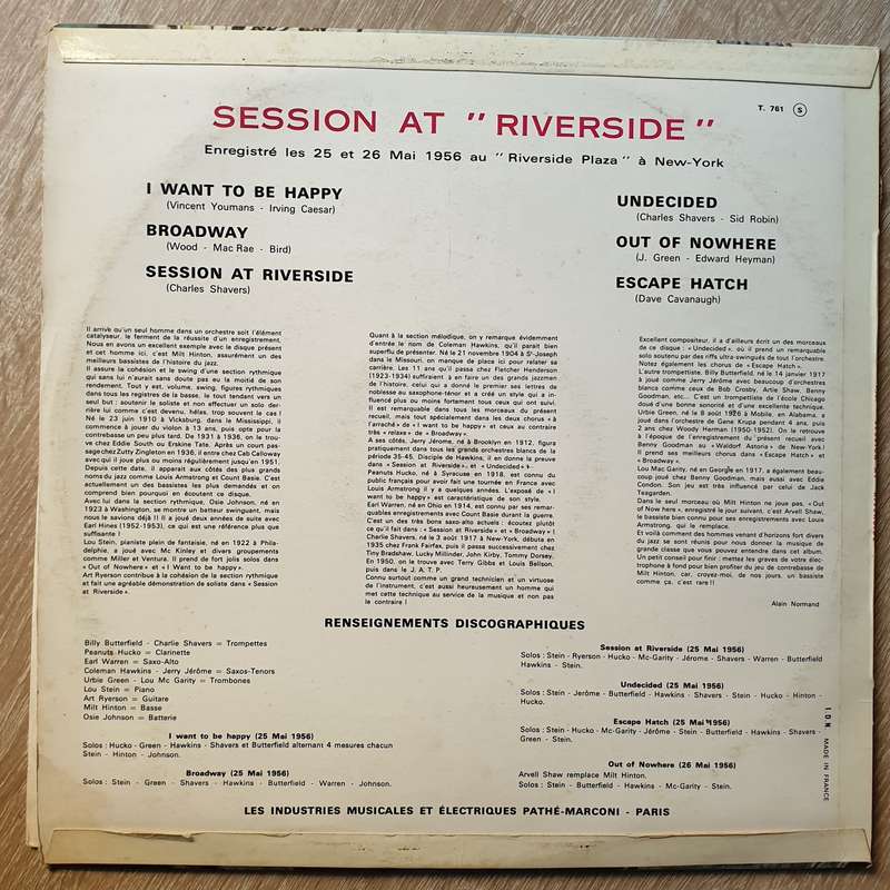 Session At Riverside (FR) - Vinyl LP Record (VG+)