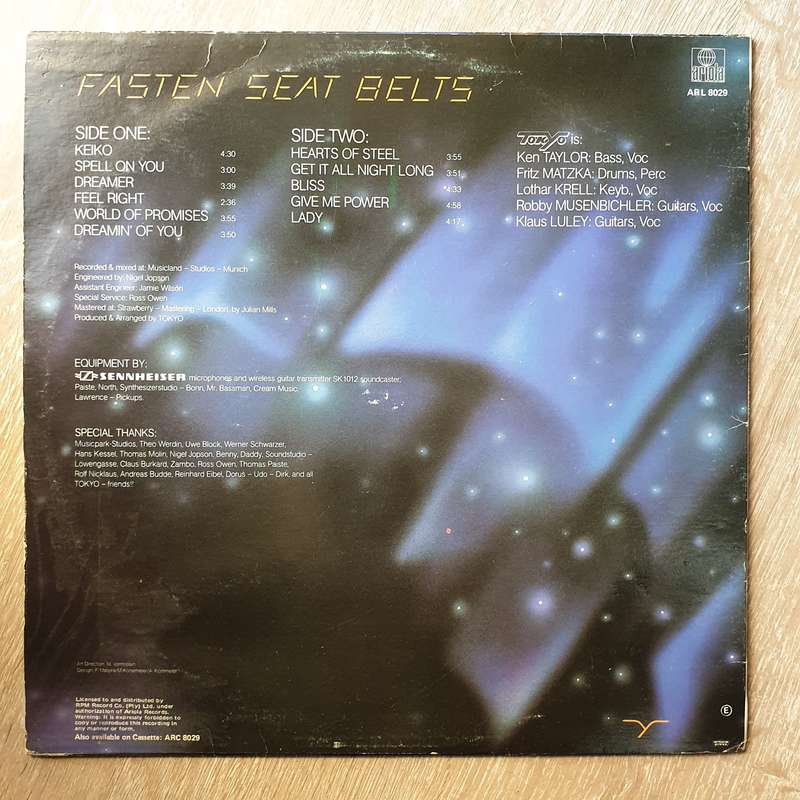 Tokyo  Fasten Seat Belts - Vinyl LP Record - Very-Good+ Quality (VG+)