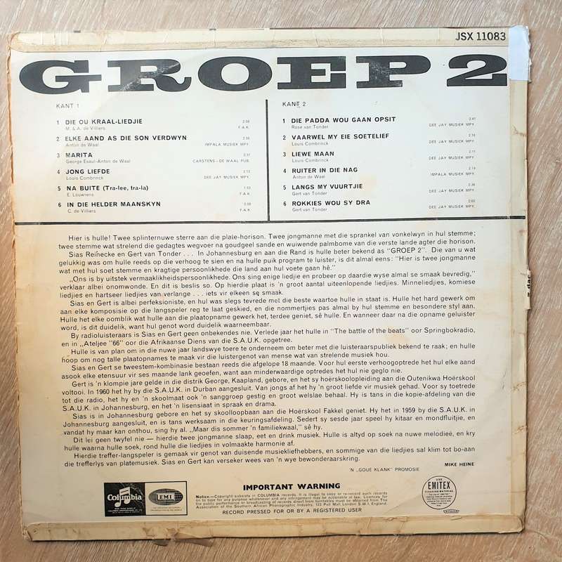 Groep 2 - Vinyl LP Record - Opened  - Good+ Quality (G+)
