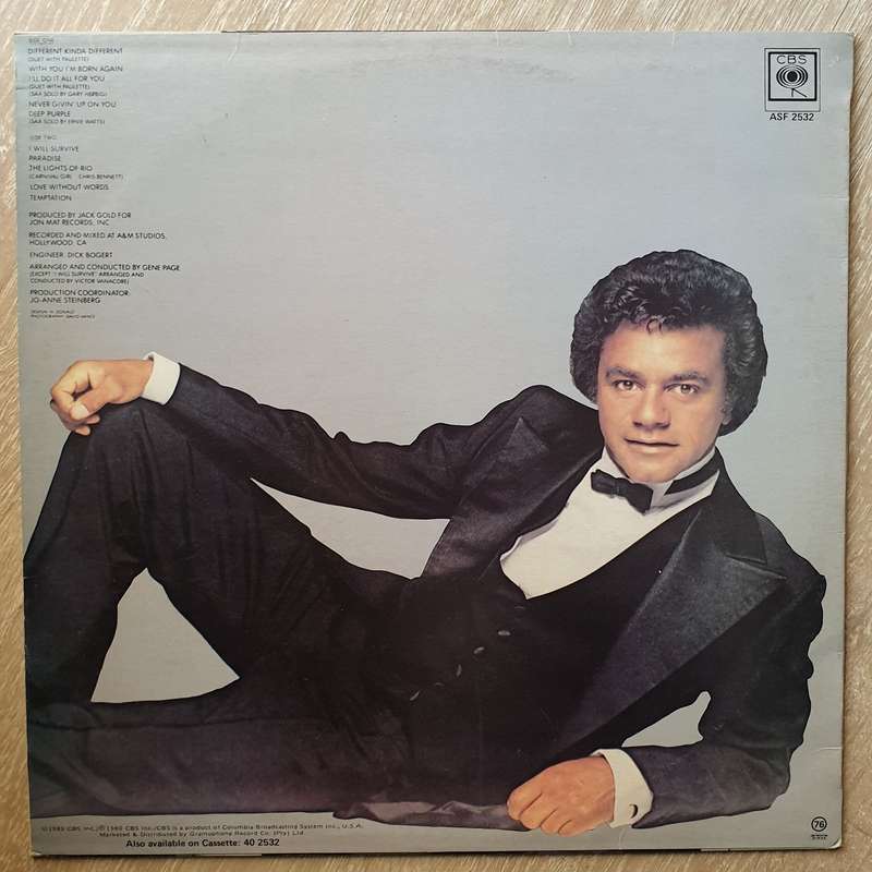 Johnny Mathis  Different Kinda Different - Vinyl LP Record - Very-Good+ Quality (VG+)