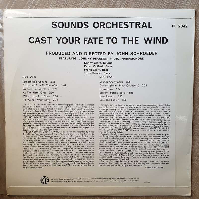 Sounds Orchestral - Cast Your Fate To The Wind (PL2042) - Vinyl LP Record  (VG+)