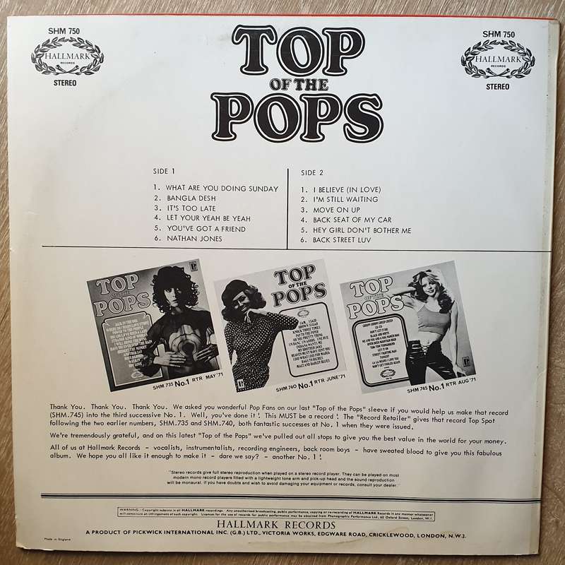 Top Of The Pops (750) - Vinyl LP Record - Very-Good+ Quality (VG+)
