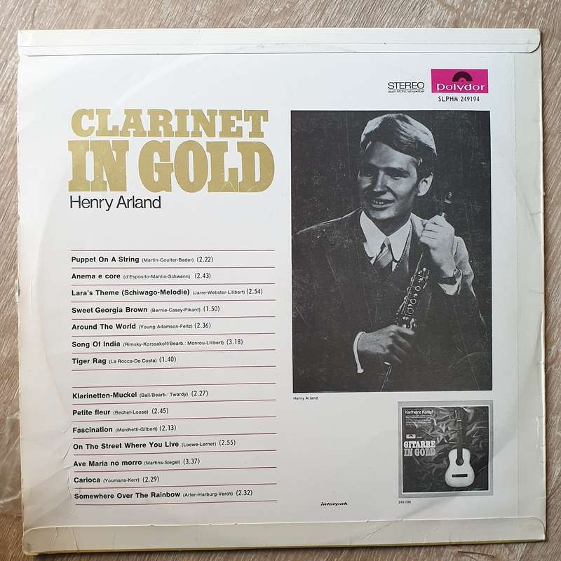 Henry Arland  Clarinet In Gold - Vinyl LP Record - Very-Good+ Quality (VG+)