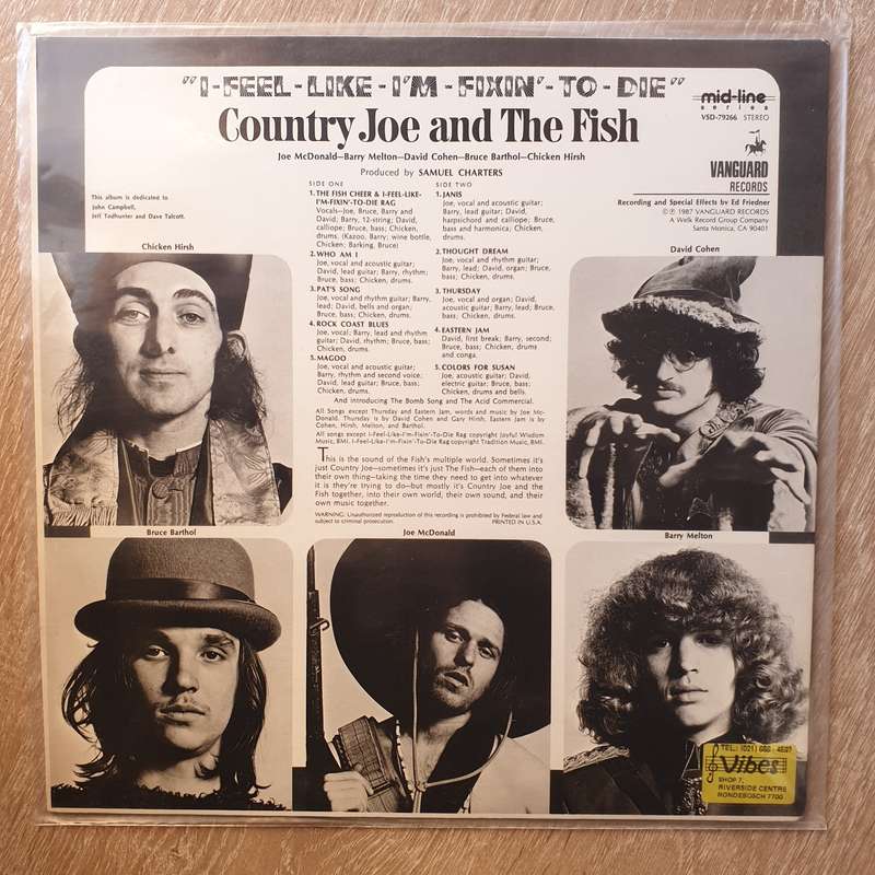 Country Joe And The Fish  I-Feel-Like-I'm-Fixin'-To-Die  -  Vinyl LP Record - Very-Good+ Qu...