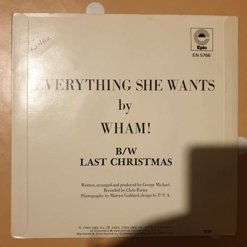 Wham!  Everything She Wants  - Vinyl 7" Record - Very-Good+ Quality (VG+)