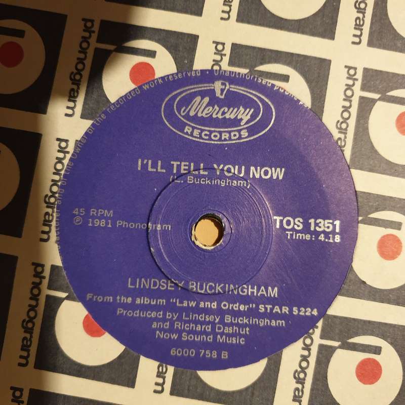 Lindsey Buckingham  Trouble - Vinyl 7" Record - Opened  - Very-Good Quality (VG)