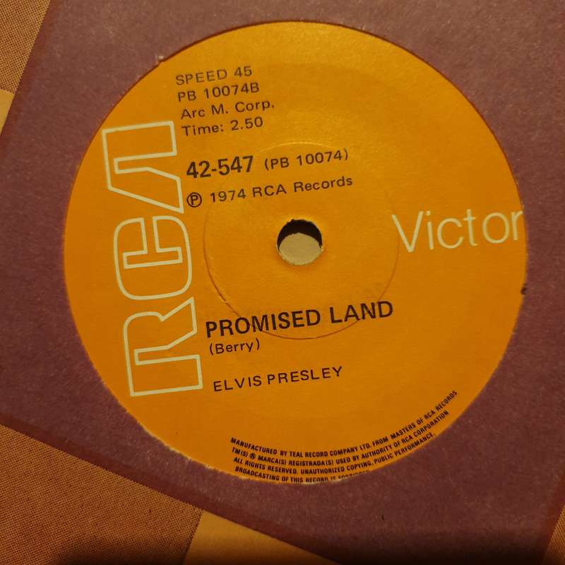Elvis Presley  It's Midnight / Promised Land  - Vinyl 7" Record - Very-Good+ Quality (VG+)