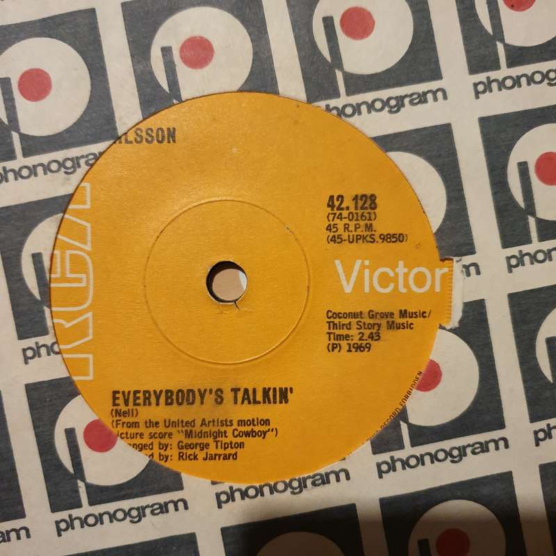 Nilsson  Everybody's Talkin'/Rainmaker - Vinyl 7" Record - Good+ Quality (G+)