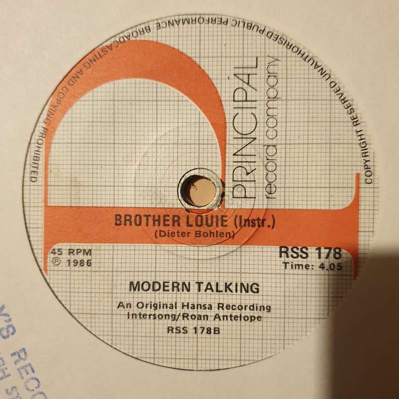 Modern Talking  Brother Louie - Vinyl 7" Record - Very-Good+ Quality (VG+)