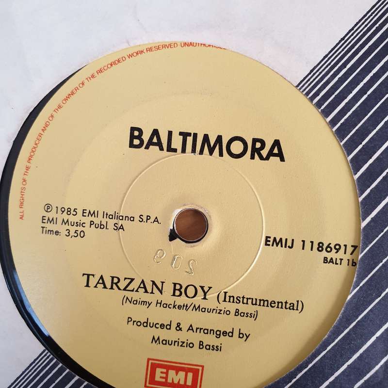 Baltimora  Tarzan Boy - Vinyl 7" Record - Very-Good- Quality (VG-)