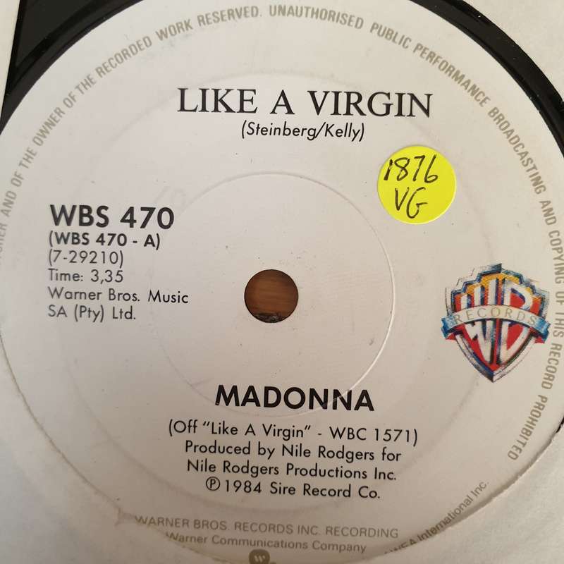 Madonna  Like A Virgin - Vinyl 7" Record - Opened  - Very-Good Quality (VG)