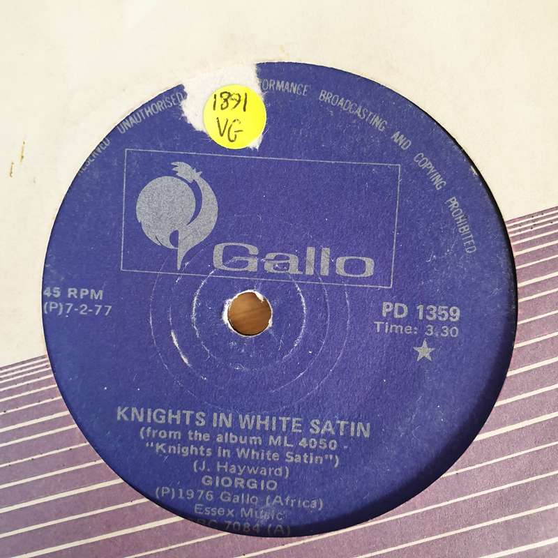 Giorgio - Nights In White Satin / In The Middle Of The Night- Vinyl 7" Record - Opened  - Very-Go...