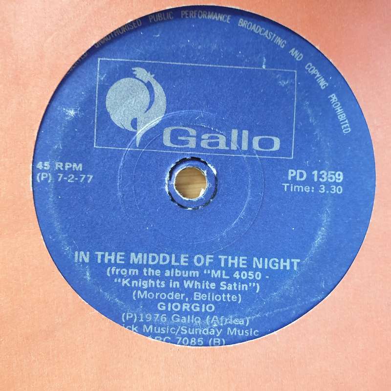 Giorgio - Nights In White Satin / In The Middle Of The Night- Vinyl 7" Record - Opened  - Very-Go...