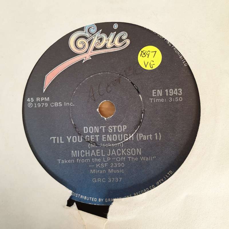 Michael Jackson  Don't Stop 'Til You Get Enough - Vinyl 7" Record - Opened  - Very-Good Qua...
