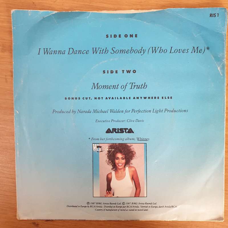 Whitney Houston  I Wanna Dance With Somebody (Who Loves Me) - Vinyl 7" Record - Very-Good+ ...