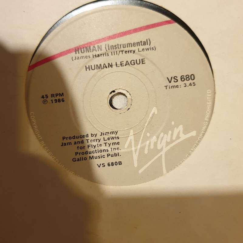 The Human League  Human - Vinyl 7" Record - Very-Good+ Quality (VG+)
