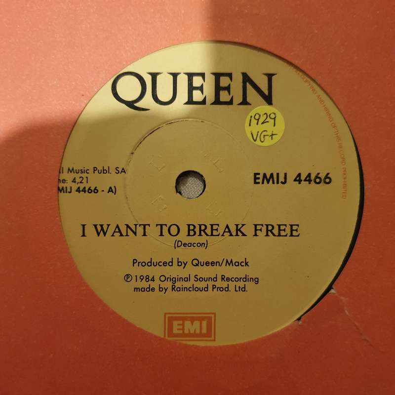 Queen  I Want To Break Free - Vinyl 7" Record - Very-Good+ Quality (VG+)