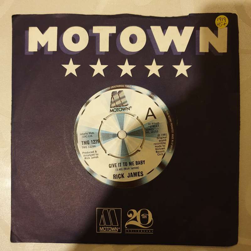 Rick James  Give It To Me Baby / Don't Give Up On Love - Vinyl 7" Record - Very-Good+ Quali...