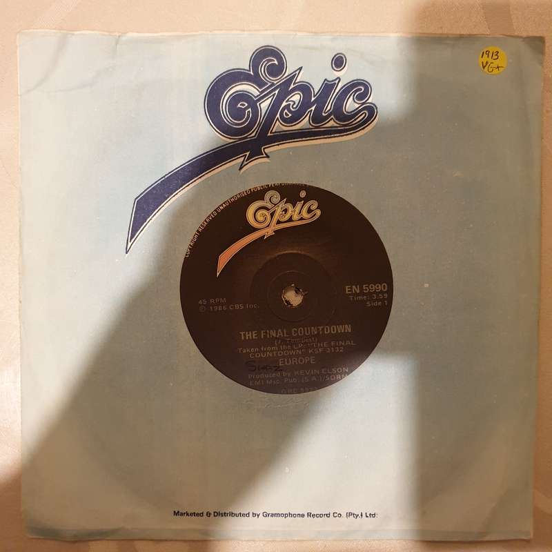 Europe  The Final Countdown - Vinyl 7" Record - Very-Good+ Quality (VG+)