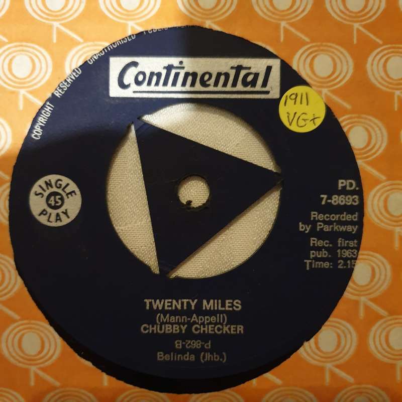 Chubby Checker  Let's Limbo Some More / Twenty Miles - Vinyl 7" Record - Very-Good+ Quality...