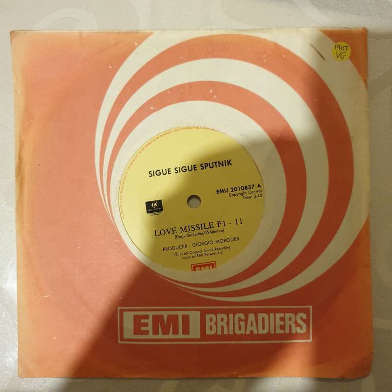 Sigue Sigue Sputnik  Love Missile F1-11  - Vinyl 7" Record - Opened  - Very-Good Quality (VG)