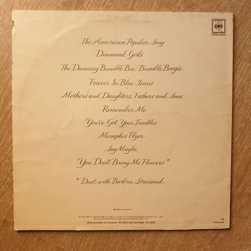 Neil Diamond - You Don't Bring Me Flowers - Vinyl LP Record - Very-Good+ Quality (VG+)