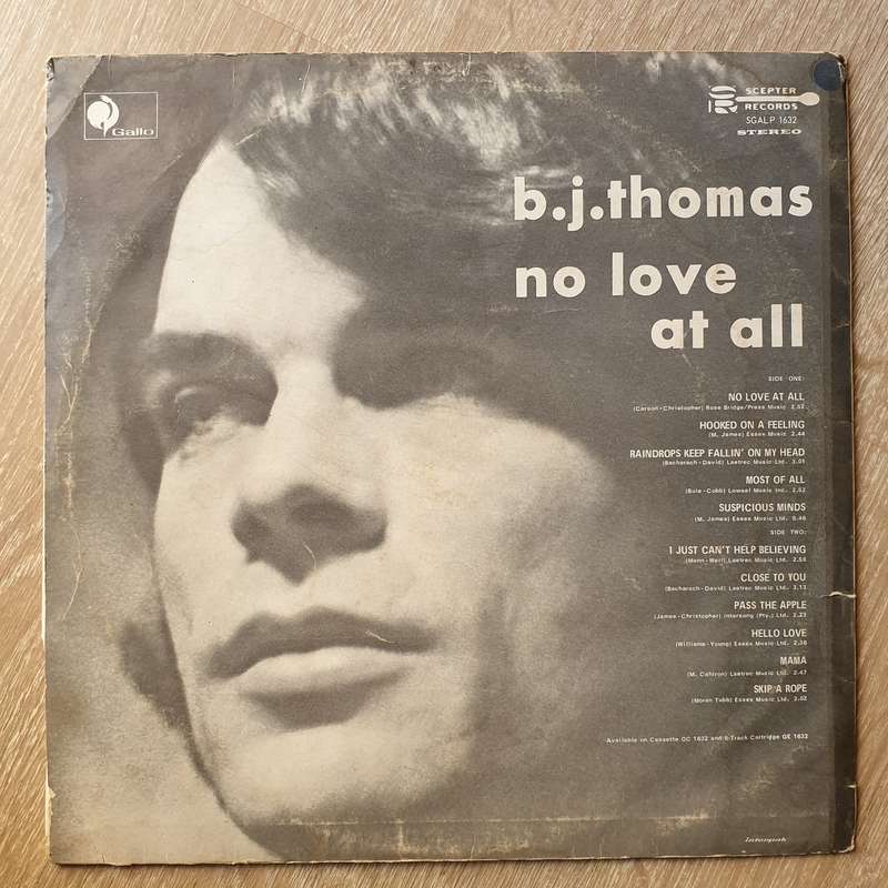 B.J. Thomas  No Love At All - Vinyl LP Record - Opened  - Very-Good- Quality (VG-)
