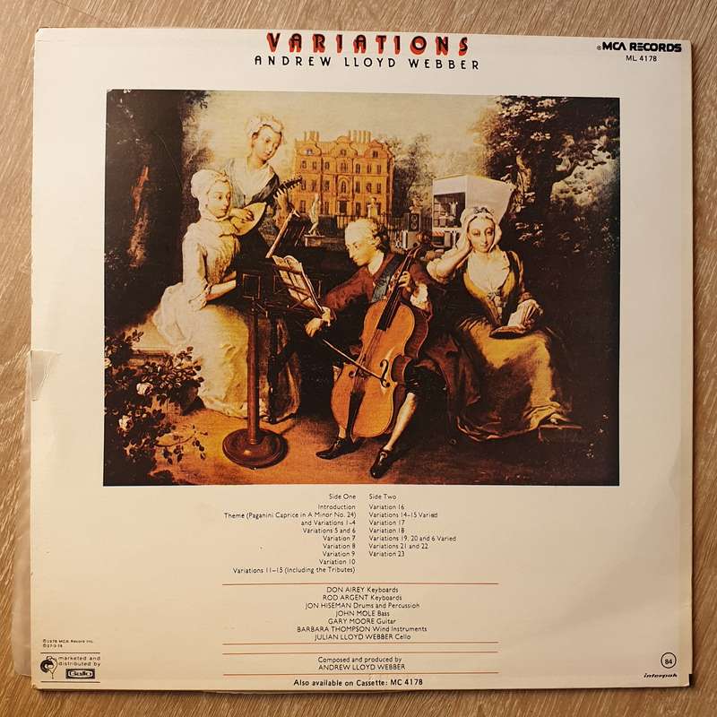 Andrew Lloyd Webber  Variations - Vinyl LP Record - Opened  - Very-Good Quality (VG)