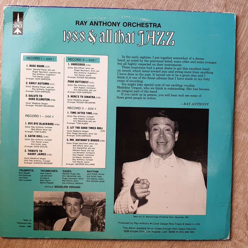 Ray Anthony  1988 & All That Jazz - Double Vinyl LP Record - Very-Good+ Quality (VG+)