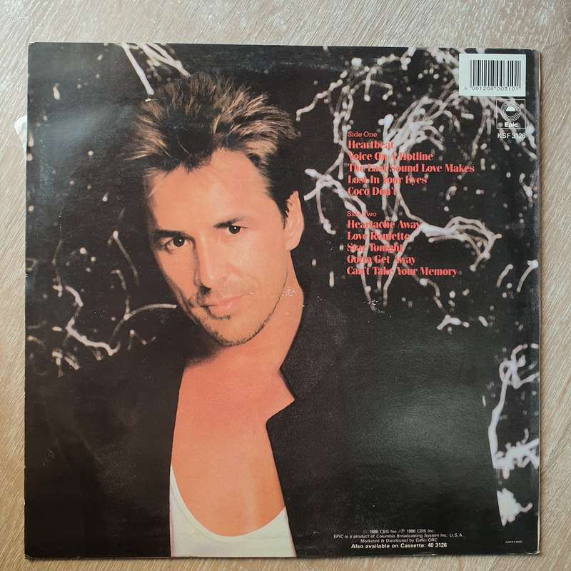 Don Johnson  Heartbeat - Vinyl LP Record - Very-Good+ Quality (VG+)