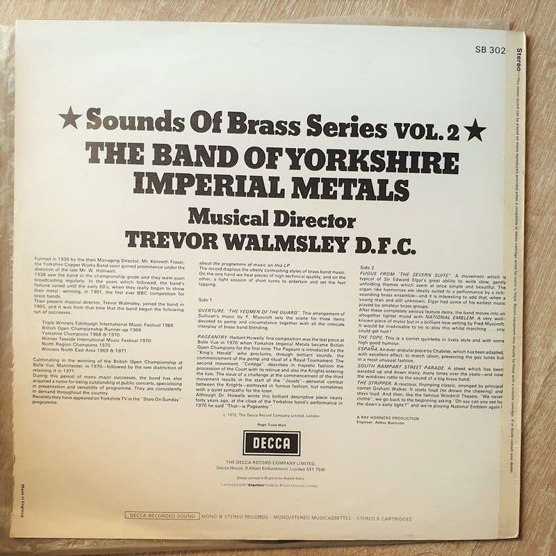 Yorkshire Imperial Band  Sounds Of Brass Series Vol.2  Vinyl LP Record - Very-Good+ Q...