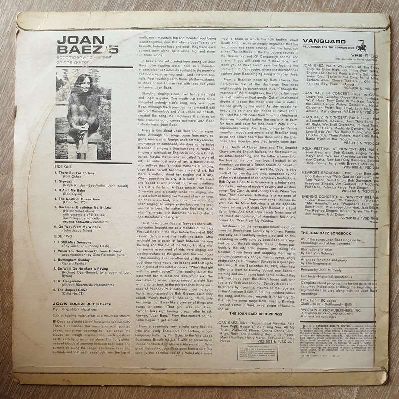 Joan Baez 5  - Vinyl LP Record - Good+ Quality (G+)