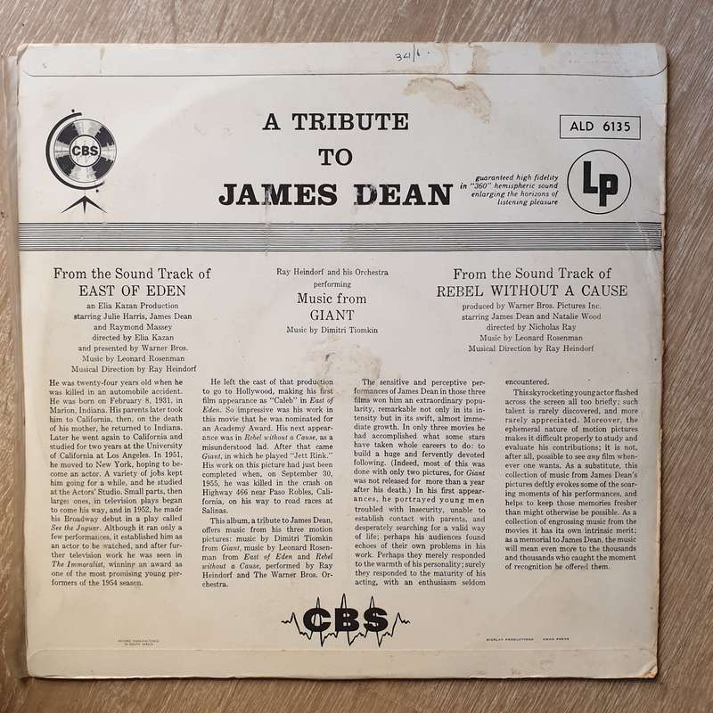 Giant - East Of Eden, Rebel Without A Cause  - A Tribute To James Dean - Vinyl LP Record - Very-G...