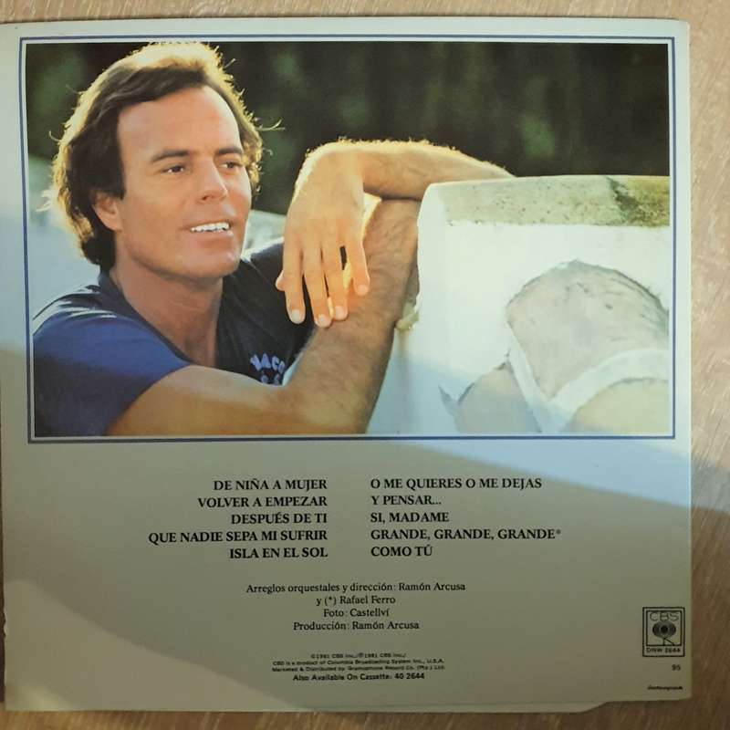 Julio Iglesias - De Nina a Mujer   Vinyl LP Record - Opened  - Very-Good+ (VG+)