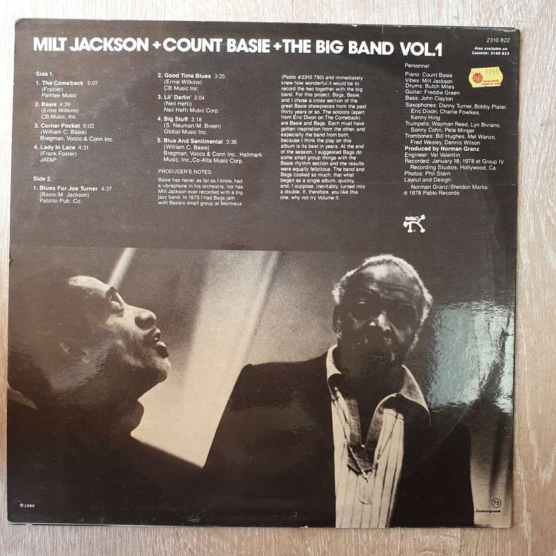Milt Jackson + Count Basie + The Big Band  Vol. 1 - Vinyl LP Record - Opened  - Very-Good+ ...