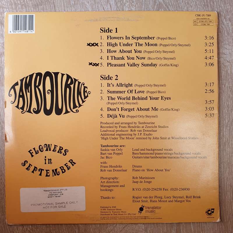 Tambourine  Flowers In September - Vinyl LP Record - Opened  - Very-Good+ (VG+)