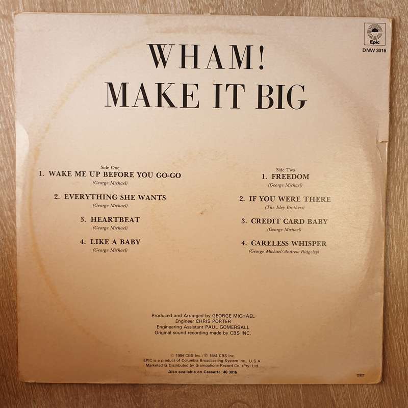 Wham - Make it Big (George Michael)  - Vinyl LP Record - Very-Good+ Quality (VG+)