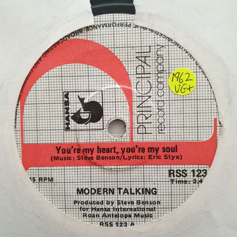 Modern Talking  You're My Heart, You're My Soul - Vinyl 7" Record - Very-Good+ Quality (VG+)