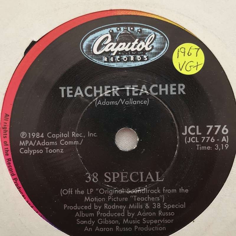 38 Special  Teacher Teacher - Vinyl 7" Record - Very-Good+ Quality (VG+)