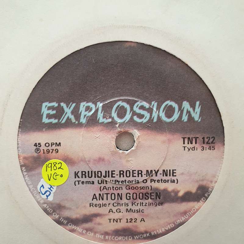Anton Goosen  Kruidjie-Roer-My-Nie - Vinyl 7" Record - Opened  - Very-Good Quality (VG)