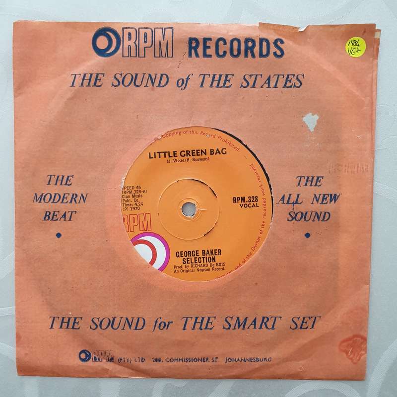 George Baker Selection  Little Green Bag - Vinyl 7" Record - Very-Good+ Quality (VG+)