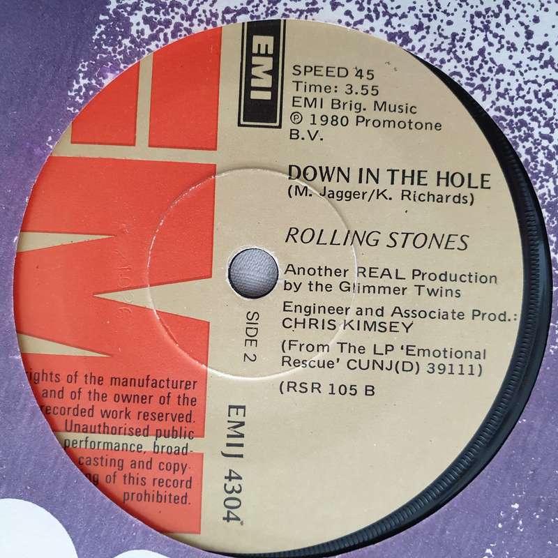Rolling Stones  Emotional Rescue  Vinyl 7" Record - Opened  - Good+ Quality (G+)